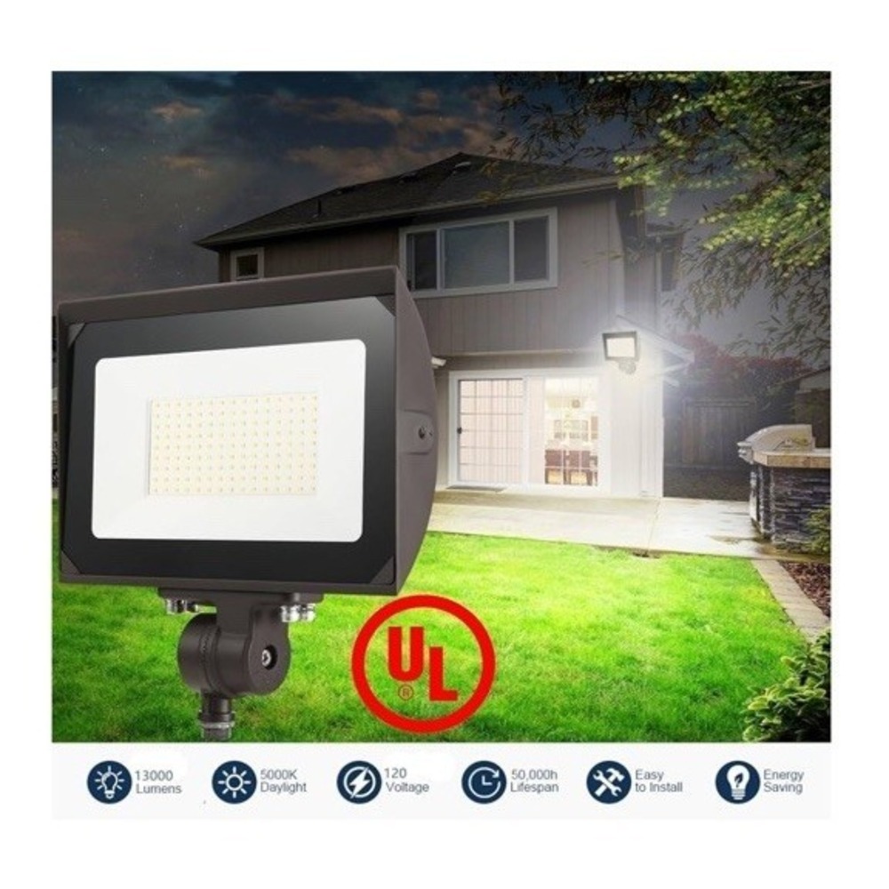 100W Outdoor LED Floor Lights With Plates 5000K Day Light 13000LM 120V UL - Picture 11 of 12